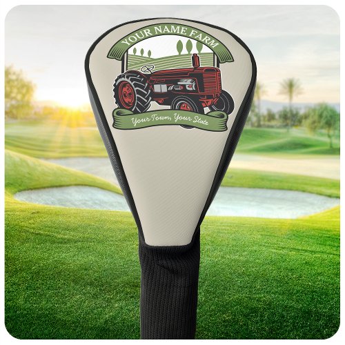 Personalized Vintage Farm Tractor Country Farmer  Golf Head Cover