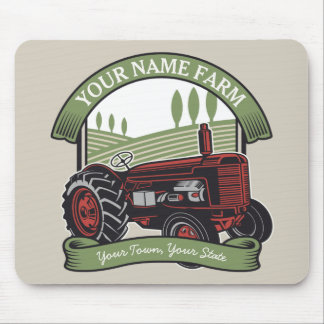 Personalized Vintage Farm Tractor Country Farmer  Mouse Pad