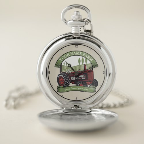 Personalized Vintage Farm Tractor Country Farmer   Pocket Watch
