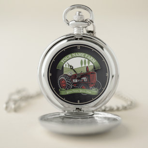 Personalized Vintage Farm Tractor Country Farmer Pocket Watch
