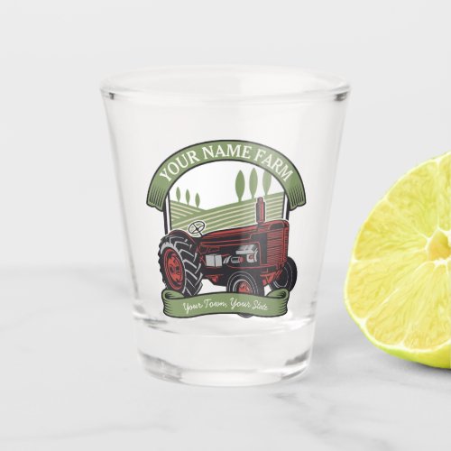 Personalized Vintage Farm Tractor Country Farmer  Shot Glass