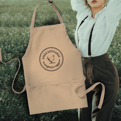 Personalized Vintage Farmhouse Chicken Egg Adult Apron
