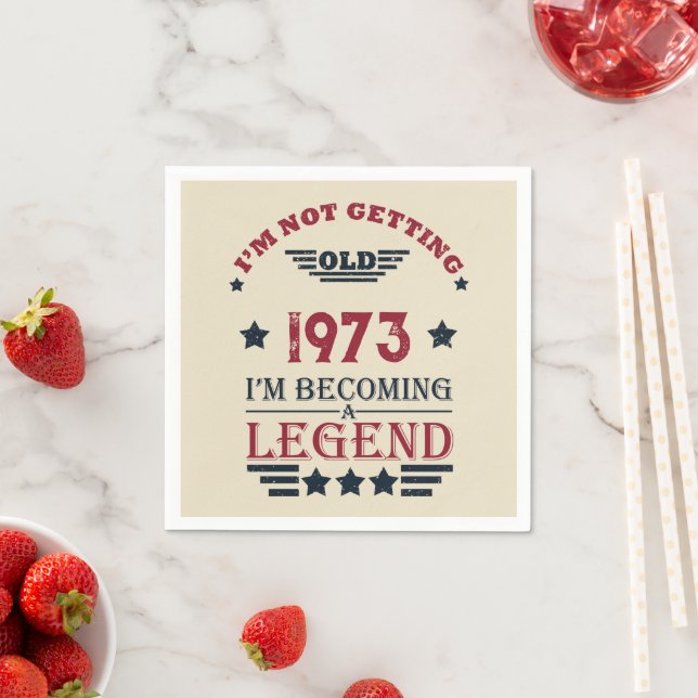 Personalized vintage fifty 50th birthday party napkins (Insitu)