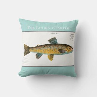 Personalized Vintage Fishing Trout Watercolor Throw Pillow