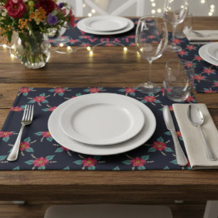 Personalized Vintage Floral Cloth Placemat