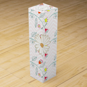 Personalized Vintage Floral Garland Pattern Wine Box