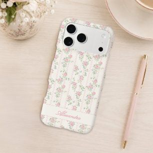 Personalized Vintage Floral Monogram iPhone 17 Pro Max Case