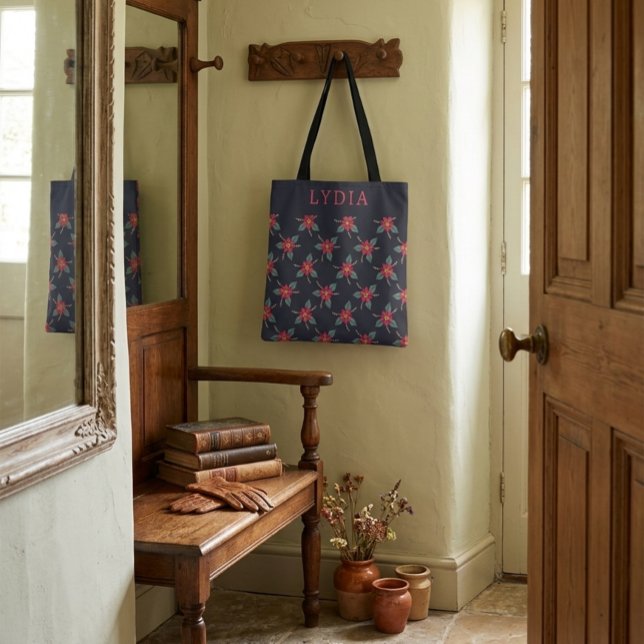 Personalized Vintage Floral Pattern Tote Bag (Creator Uploaded)