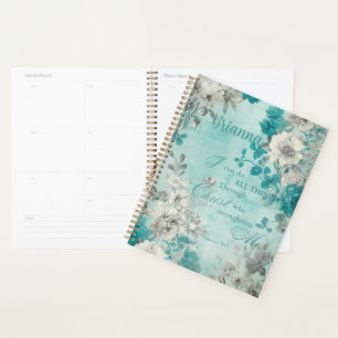 Personalized Vintage Floral Planner