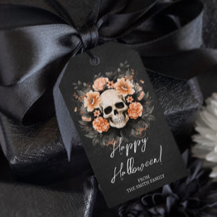 Personalized Vintage Floral Skull Gift Tags