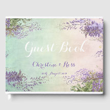 Personalized vintage floral wedding guest book