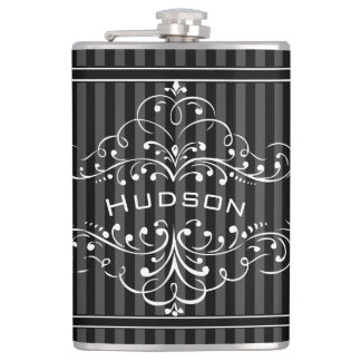 Personalized Vintage Flourish Mr. Hipster Flask