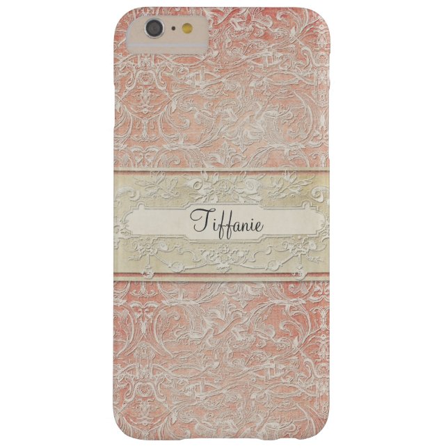 Personalized Vintage French Regency Lace Etched Case-Mate iPhone Case (Back)