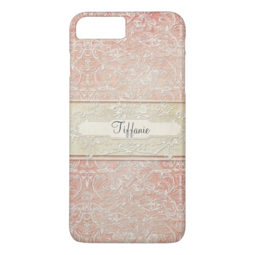Personalized Vintage French Regency Lace Etched iPhone 8 Plus7 Plus Case