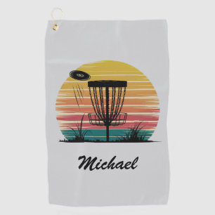 Personalized Vintage Frisbee Disc Golf Basket Golf Towel