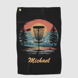 Personalized Vintage Frisbee Disc Golf Basket      Towel