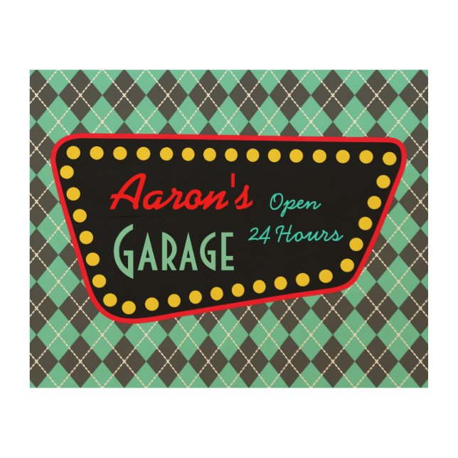 Personalized Vintage Garage Sign  (Front)