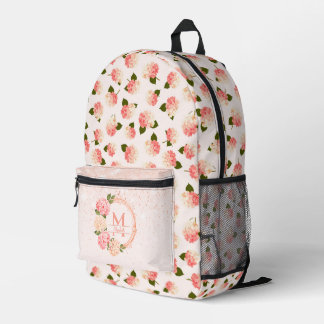 Personalized Vintage Garden Blossoms Printed Backpack