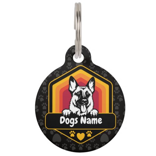 Personalized Vintage German Shepherd Dog Pet ID Tag