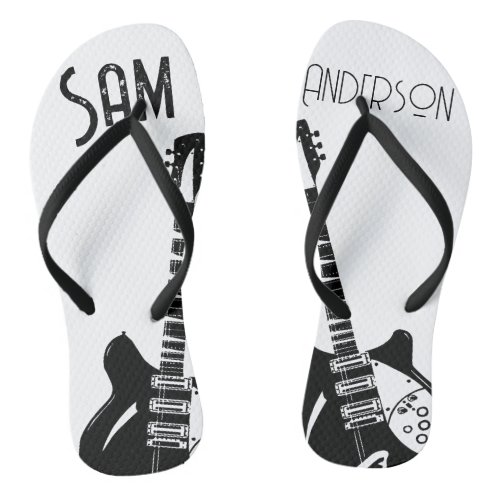 Personalized Vintage Gifts for guitarist musician Flip Flops