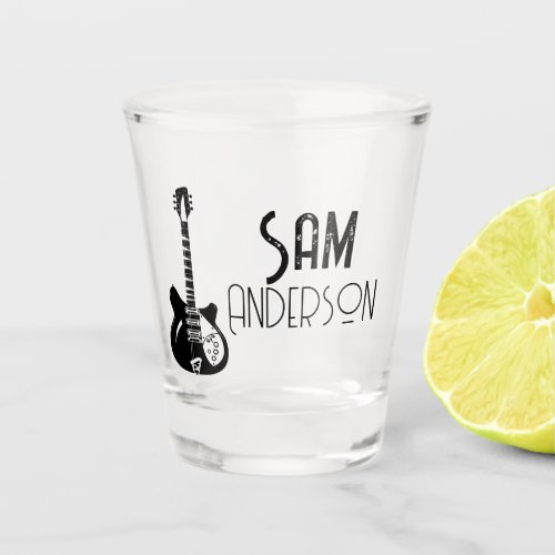 Personalized Vintage Gifts for guitarist musician Shot Glass