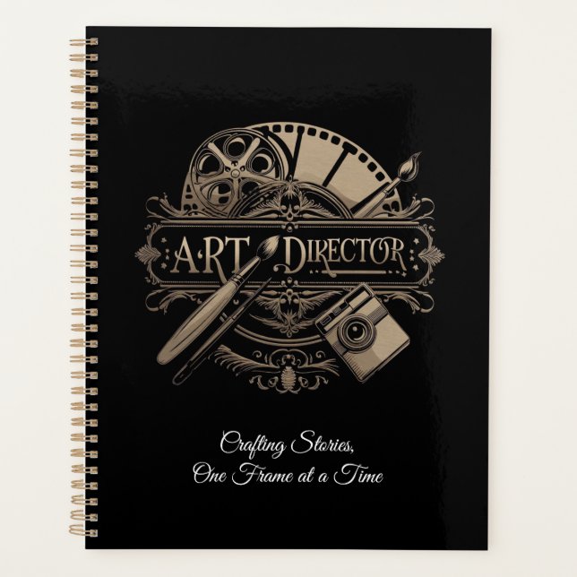 Personalized Vintage Gold Art Director  Planner (Front)