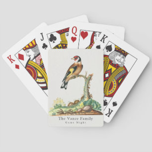 Personalized Vintage Goldfinch Family Game Night Poker Cards