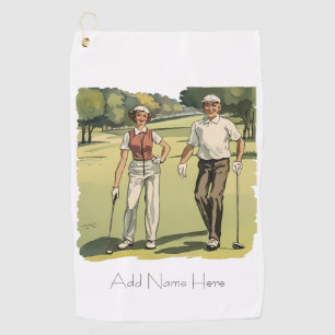 Personalized Vintage Golfers Golf Towel