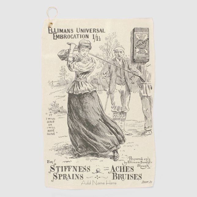 Personalized Vintage Golfers Golf Towel (Front)