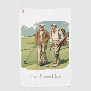 Personalized Vintage Golfers Golf Towel