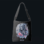 Personalized Vintage Grim Reaper Floral Glitter Crossbody Bag<br><div class="desc">Personalized Vintage Grim Reaper Floral Glitter Crossbody Bag - Featuring the Grim Reaper draped in black, holding his signature scythe, and surrounded by pink roses, this design combines gothic and vintage elements with a modern flair. A silver glitter full moon shines behind the Reaper, while a lone crow flies in...</div>