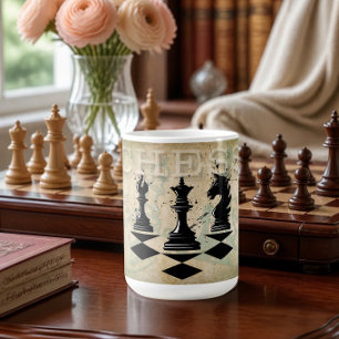 Personalized Vintage Grunge King Chess Piece Coffee Mug