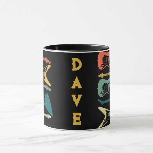 Personalized Vintage Guitar  Mug (Center)