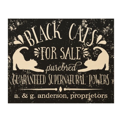 Personalized Vintage Halloween Black Cat Sign
