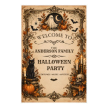 Personalized Vintage Halloween Party Welcome