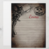 Personalized Vintage Halloween Theme Writing Paper (Front/Back)