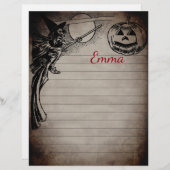 Personalized Vintage Halloween Writing Paper (Front/Back)