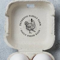 Personalized Vintage Hand-drawn Chicken Egg