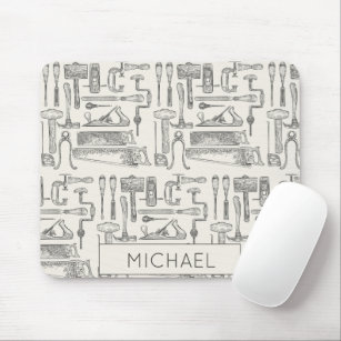 Personalized Vintage Hand Tools Carpenter Handyman Mouse Pad