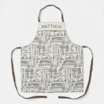 Personalized Vintage Hand Tools  Patterned Apron at Zazzle