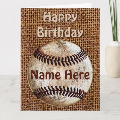 Personalized Vintage Happy Birthday Baseball Cards