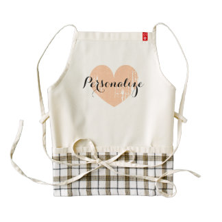 Personalized vintage heart apron for women