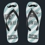 Personalized Vintage I am Her Mr. Stripes Flip Flops<br><div class="desc">Personalized Vintage I am Her Mr. Stripes Pattern - Photo Props! Honeymoon Beach Attire</div>