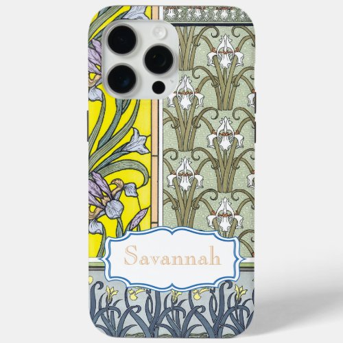 Personalized Vintage Iris Pattern iphone iPhone 15 Pro Max Case