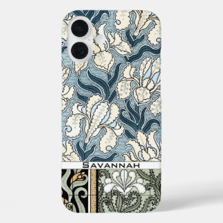 Personalized Vintage Iris Pattern iphone 16 Plus Case