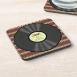 Personalized Vintage Jazz Vinyl Record Drink Coaster at Zazzle