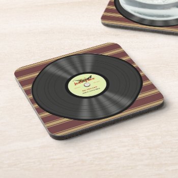 Personalized Vintage Jazz Vinyl Record Drink Coaster by Specialeetees at Zazzle
