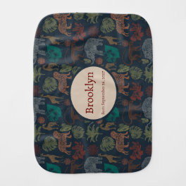 Personalized Vintage Jungle Safari Baby Burp Cloth