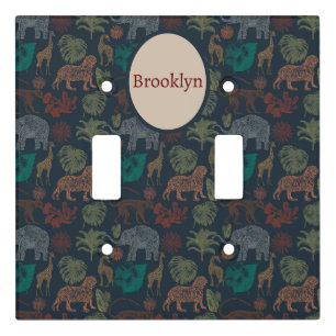 Personalized Vintage Jungle Safari  Light Switch Cover