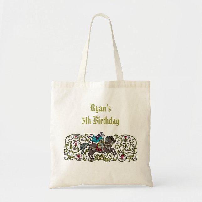 Personalized Vintage Knight Tote Bag (Front)